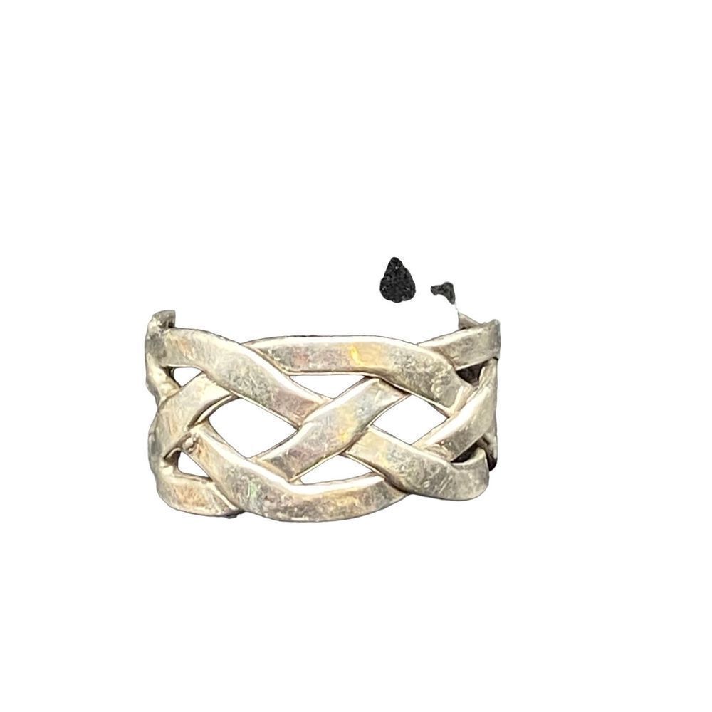 Sterling Silver 925 Open Weave Celtic Knot Ring - Wedding Band size 7.5 - Picture 4 of 11